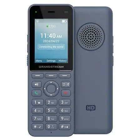 WP826 professional cordless IP phone supports Wi‑Fi 6, Bluetooth 5.0 and a long-life 3000 mAh battery.