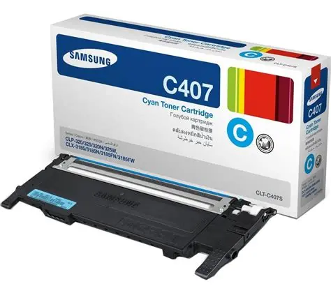خرطوشة الحبر الليزري نسخ الأصل (أزرق, أكسفورد, 407c, Samsung CLP-320)