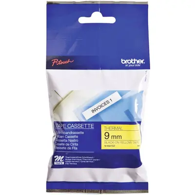 ريبون لصاقات تسعير 9mm أسود على أصفر BROTHER M K621