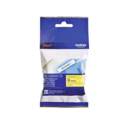 Ribbon Pricing Labels 9mm Black on Yellow BROTHER M K621