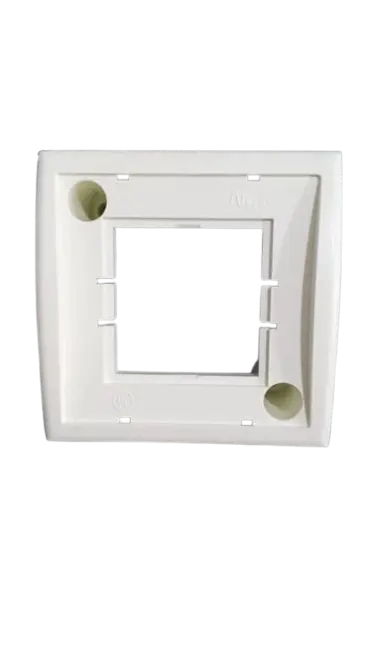 French Face Plate 1 Port 45x45 45/Angled with Dust Cover White