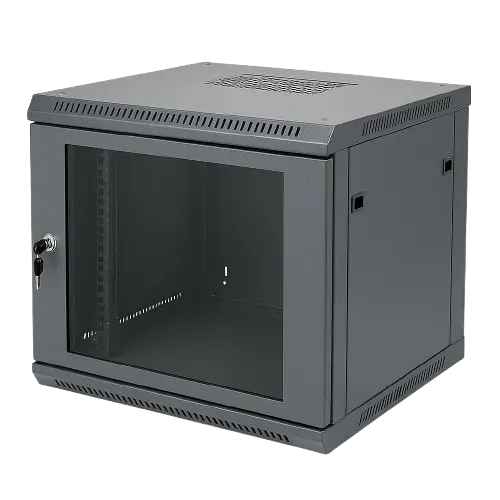 7U 19'' Wall Mounting Cabinets W=600mm D=600mm-RAL 7016 Antracit Grey.Full Glass Door