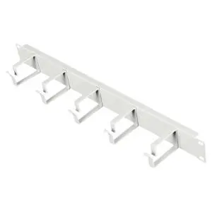 1U 19" cable management panel 5 rings- RAL 7016 Antracit Grey