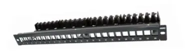 LK6AFSTL – LinkPlus 24P CAT6A STP Modular Patch Panel 19” 1U | Tool-less + Rear Cable Support