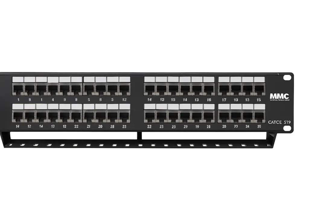 لوحة توصيل LinkPlus 48P CAT6A STP - 19 بوصة 2U معدنية | تركيب بدون أدوات + منظم كابلات خلفي