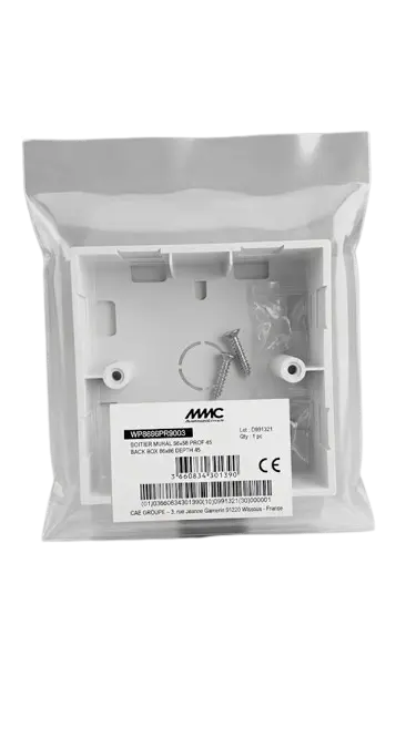 Back box 86x86, depth 45, white color, French style