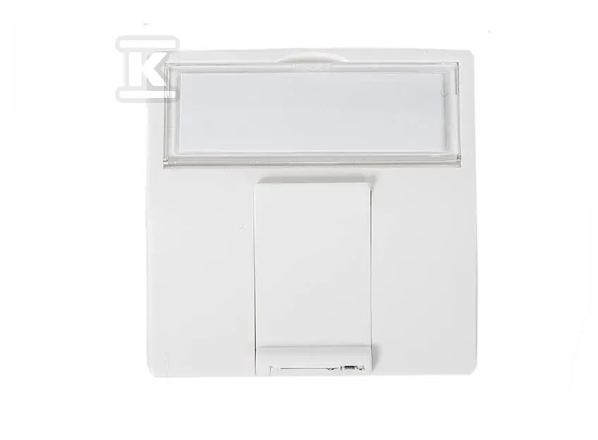 French Face Plate 1 Port 45x45 45/Angled with Dust Cover White
