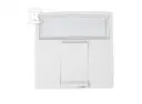 French Face Plate 1 Port 45x45 45/Angled with Dust Cover White