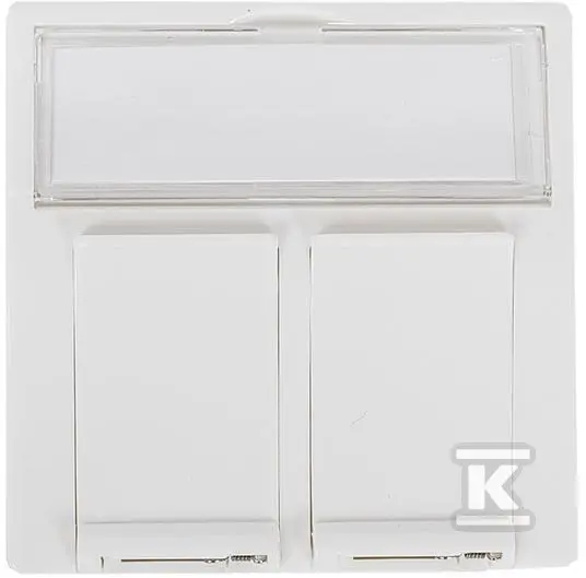 French Face Plate 2 Port 45x45 45/Angled with Dust Cover White