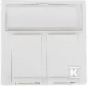 French Face Plate 2 Port 45x45 45/Angled with Dust Cover White
