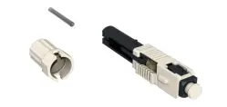 Single-phase optical socket for quick on-site connection, no need for a fiber optic soldering machine. Type and specifications: SimplexSC, UPC OM3 900µm / 2mm / 3mm