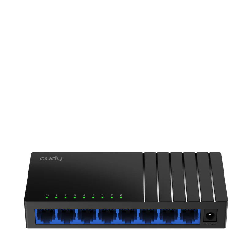 Unmanaged switch from Cudy, 8 ports and 1Gbps L2 speed.