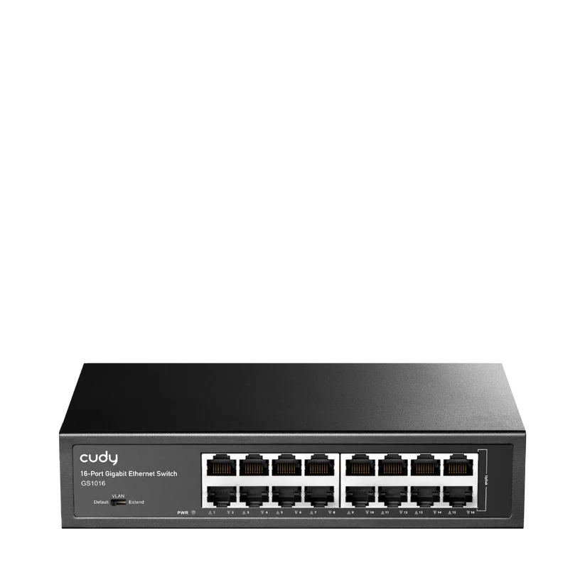 Unmanaged switch from Cudy, 16 ports and 1Gbps L2 speed.