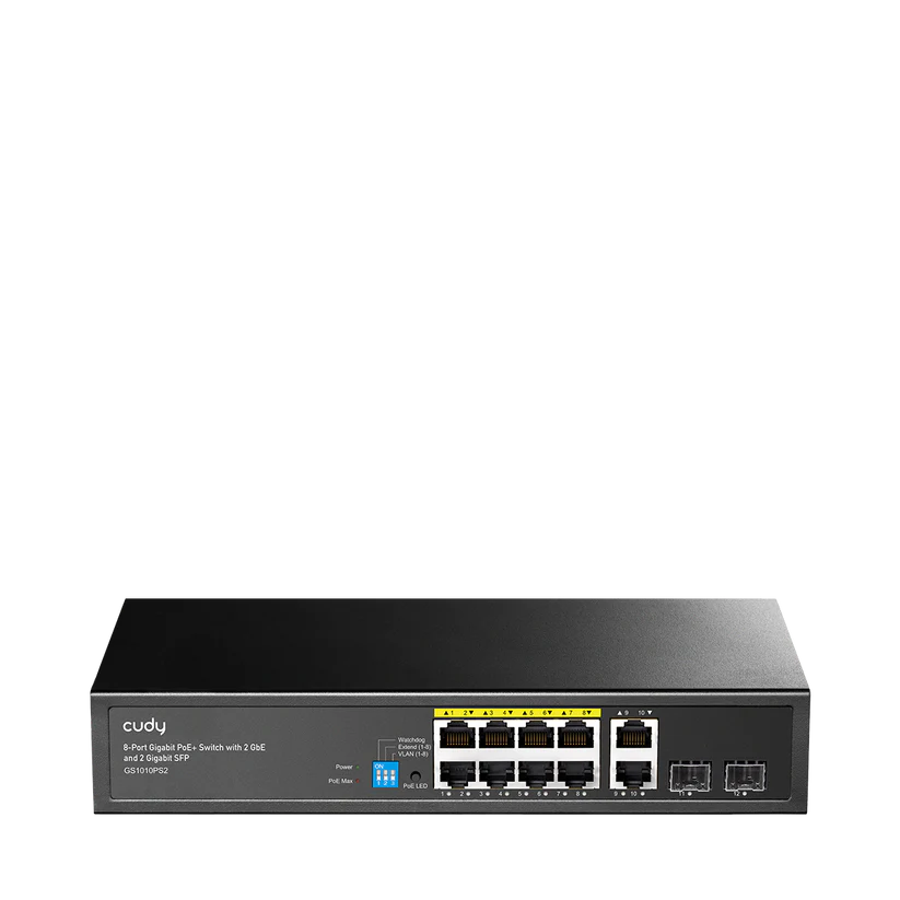 8-Port Gigabit PoE+ Switch with 2 GbE and 2 Gigabit SFP
PoE budget :120W
 Switching Capacity:24Gbps, Desktop, Rack-Mount, Metal