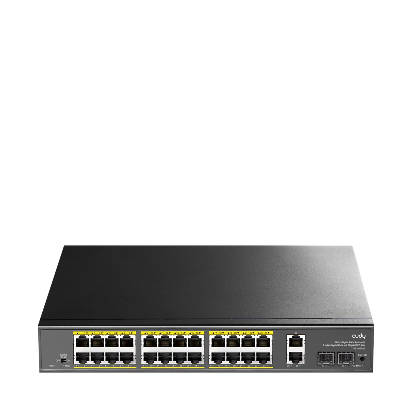 سويتش PoE غير مُدار من Cudy , 24 منفذ وسرعة 1Gbps L2, بقدرة 300W, 2 × SFP بسرعة 1Gbps  