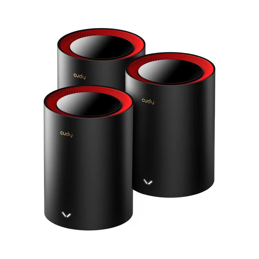 AX3000 Wi-Fi 6 Mesh 2.5G Solution, 3-Pack, Coverage:600 m²
Wi-Fi Speed:2402Mbps (5GHz),	574Mbps (2.4GHz)
up to 200 Recommended Connected Devices, 
1x 2.5 Gigabit Ethernet WAN Port 
1x 1 Gigabit Ethernet LAN Port ,Black color
 Fast Roaming,VPN Server and Client , WPA/WPA2/WPA6