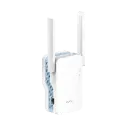 Cudy AC1200 Wi-Fi signal booster, up to 150m coverage, dual broadcast, with two fixed antennas, and Fast Ethernet port.