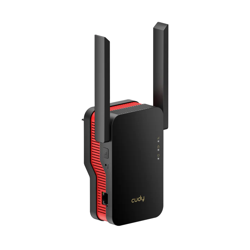 مقوّي إشارة Wi‑Fi 6 من Cudy، AX3000، تغطية حتى 150m، بث مزدوج، 3 هوائيات (2 ثابتة + 1 داخلية)، مع منفذ جيجابت.