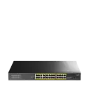 24-Port Gigabit PoE+ Switch with 2 SFP ports POE Budget:300W
24-10/100/1000 BASE-T Gigabit ports, 19-inch, 2-1000 BASE-X SFP Slot, 24-port IEEE 802.3at PoE+ Injector, Supports PoE power up to 30W for each PoE port,  CCTV Mode (Transmit distance up to 250m at 10 Mbps ), VLAN Isolation 
