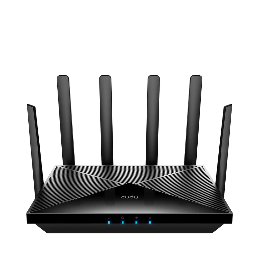 راوتر 5G من Cudy ، واي فاي AX3000، حتى 170m² ، 6 هوائيات (2 ثابتة + 4 قابلة للفك) ,  Dual Nano SIM.