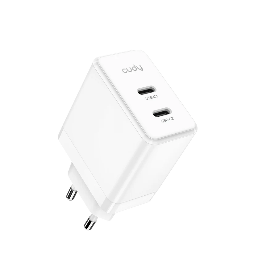 شاحن سريع USB-C مزدوج بقدرة 40 واط لأجهزة الكمبيوتر المحمولة، والأجهزة اللوحية، والهواتف