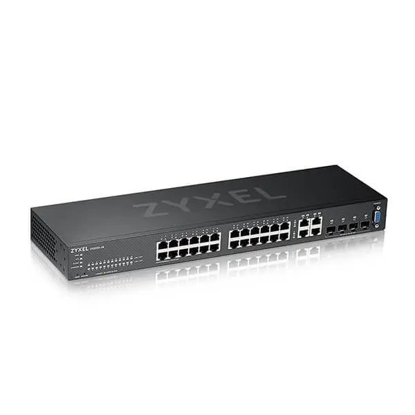 سويتش مُدار من ZyXEL, 24 منفذ وسرعة 1Gbps L2, 4 × SFP بسرعة 1Gbps  