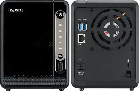 My Office Server 2-Baymen ZyXEL, 32TB capacity, 1.3GHz processor, and Gigabit interface with USB 3.0.