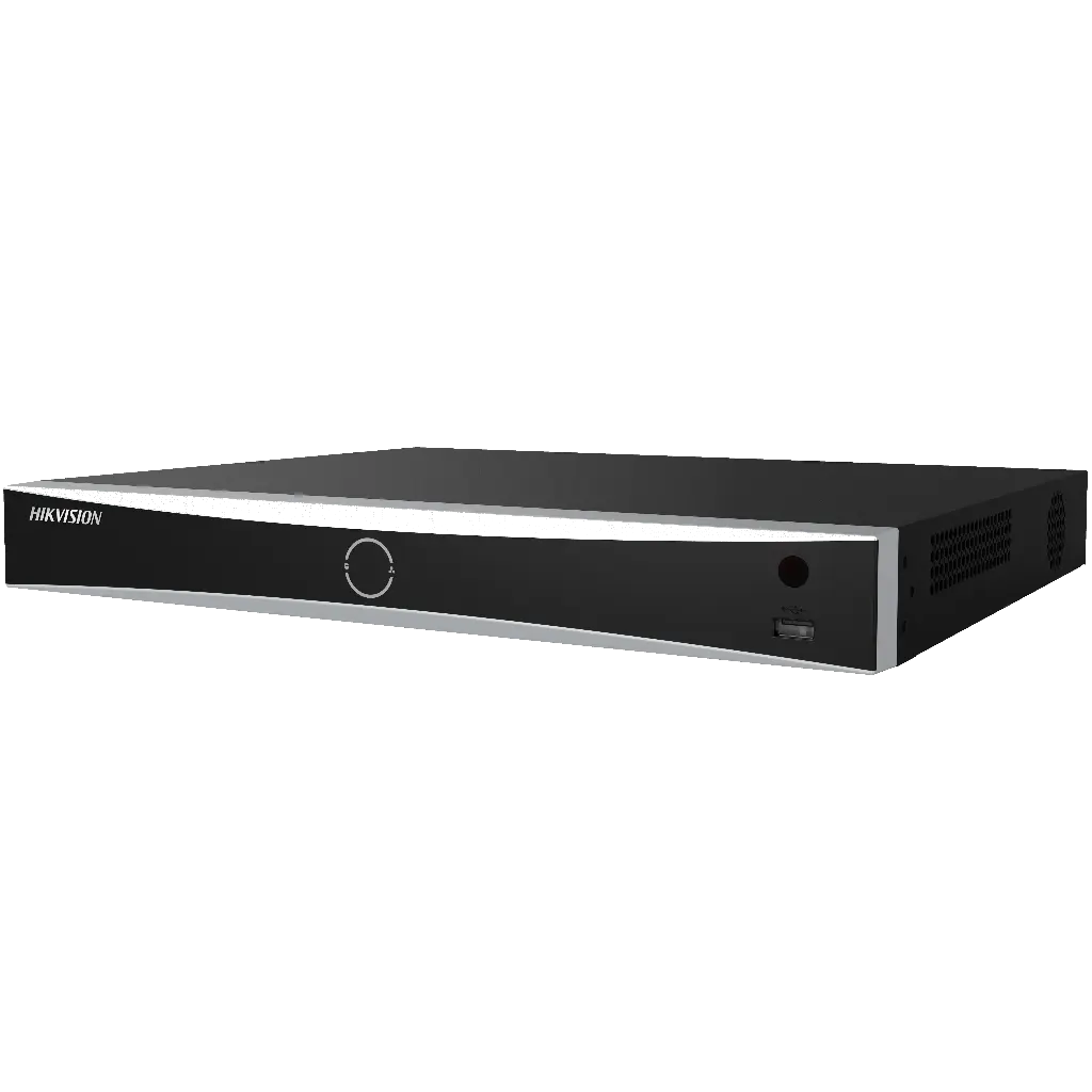 Hikvision NVR camera recording device with 16 video input channels and 8MP recording resolution.