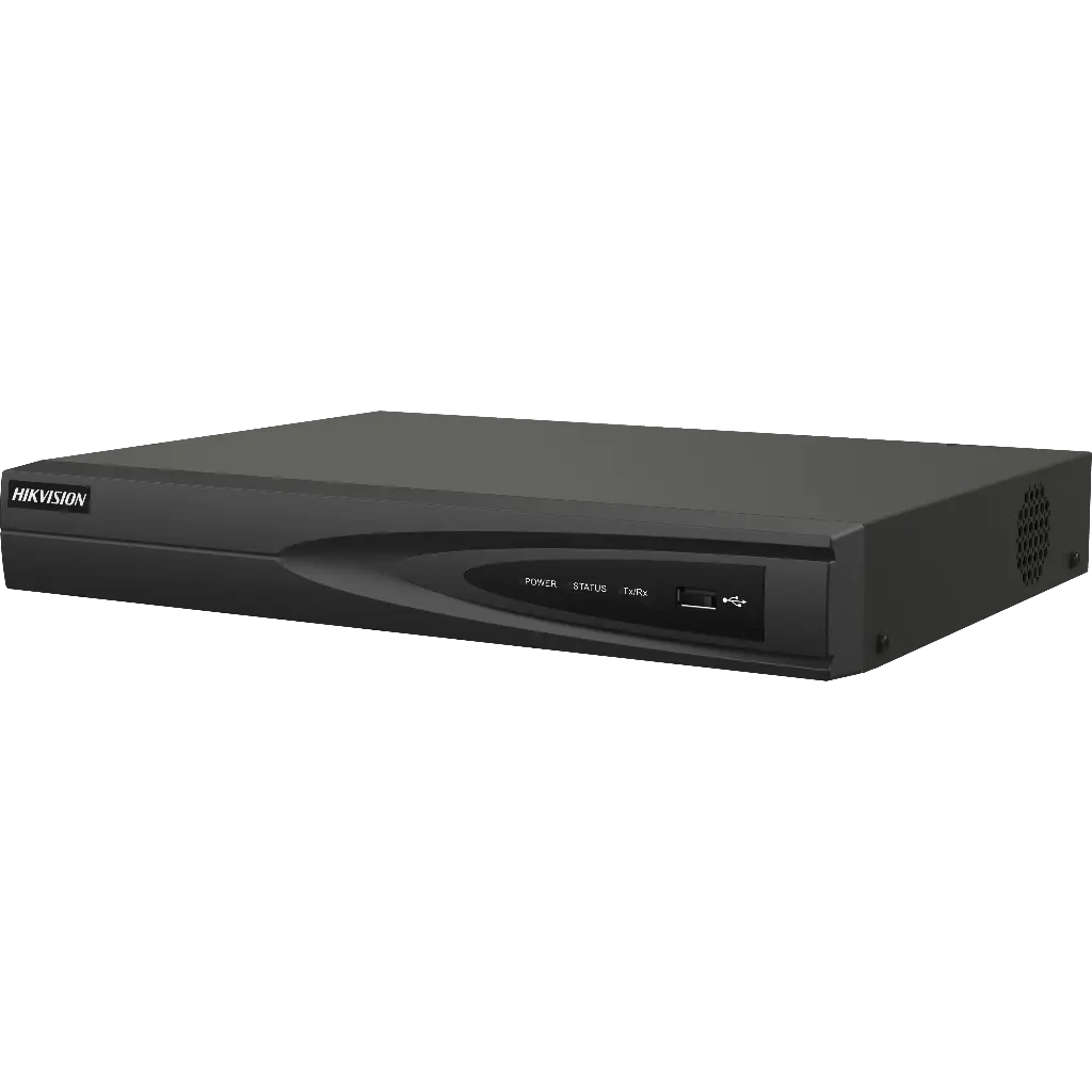 جهاز تسجيل كاميرات ip 4 قنوات مع منافذ poe4 دقة 8 ميغا بكسل 4k H.265+/H.265/H.264+/H.264 ياخد هارد واحد يصله حتى 8 تيرا بايت