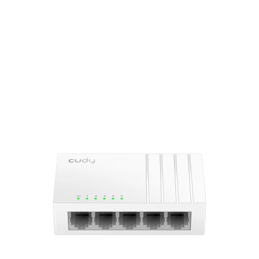 Unmanaged switch from Cudy, 5 ports and 100Mbps L2 speed.