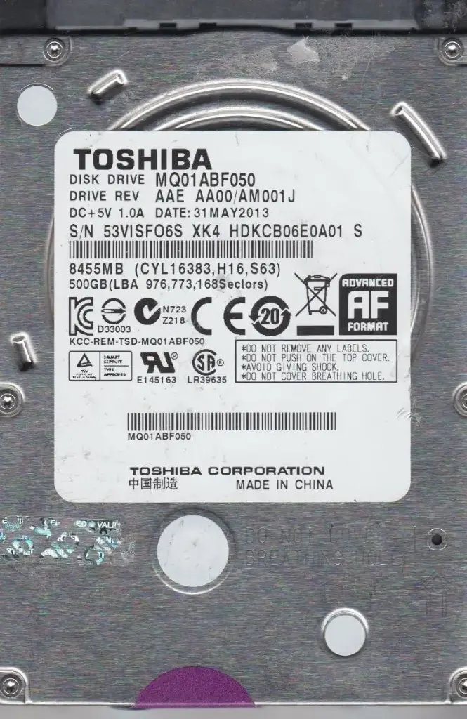 512GB Toshiba HDD