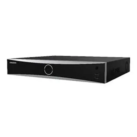 Hikvision NVR camera recording device with 32 video input channels and 12MP recording resolution.