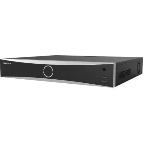 Hikvision NVR camera recording device with 32 video input channels and 8MP recording resolution.