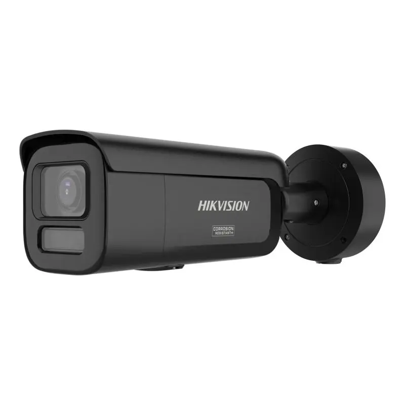 كاميرا مراقبة خارجية شبكية من Hikvision بدقة 8MP وعدسة متغيرة البؤرة تعمل بمحرك، 2.7 إلى 12 مم   بتصميم رصاصة, مع صوت.