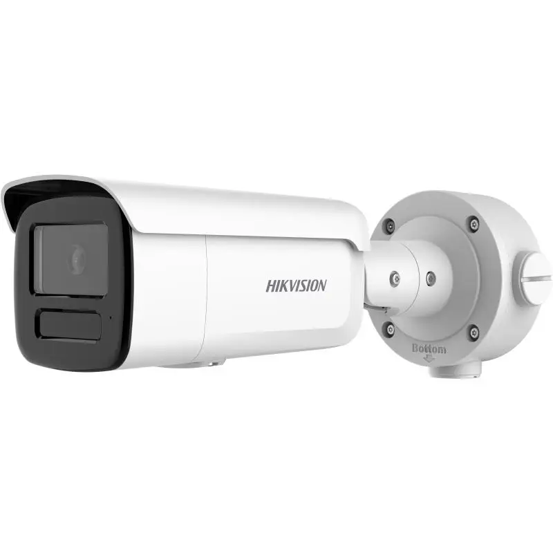 كاميرا مراقبة خارجية شبكية من Hikvision بدقة 8MP وعدسة ثابتة 4 مم بتصميم رصاصة, مع صوت.