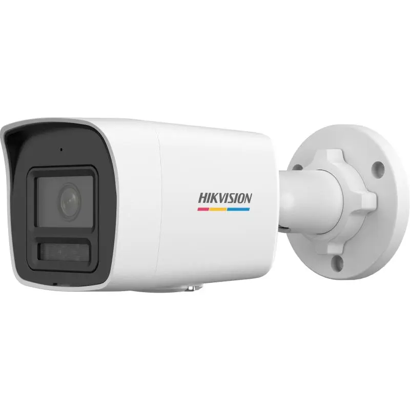كاميرا مراقبة خارجية شبكية من Hikvision بدقة 6MP وعدسة ثابتة 4 مم بتصميم رصاصة, مع صوت.