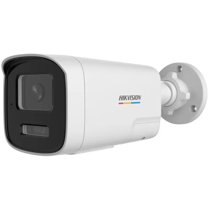 Hikvision 4MP outdoor network surveillance camera with a fixed 4mm lens, bullet design, two-way audio.