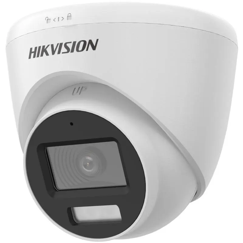 كاميرا مراقبة داخلية تناظرية من Hikvision بدقة 5MP وعدسة ثابتة 2.8-3.6 مم بتصميم قبة, مع صوت.