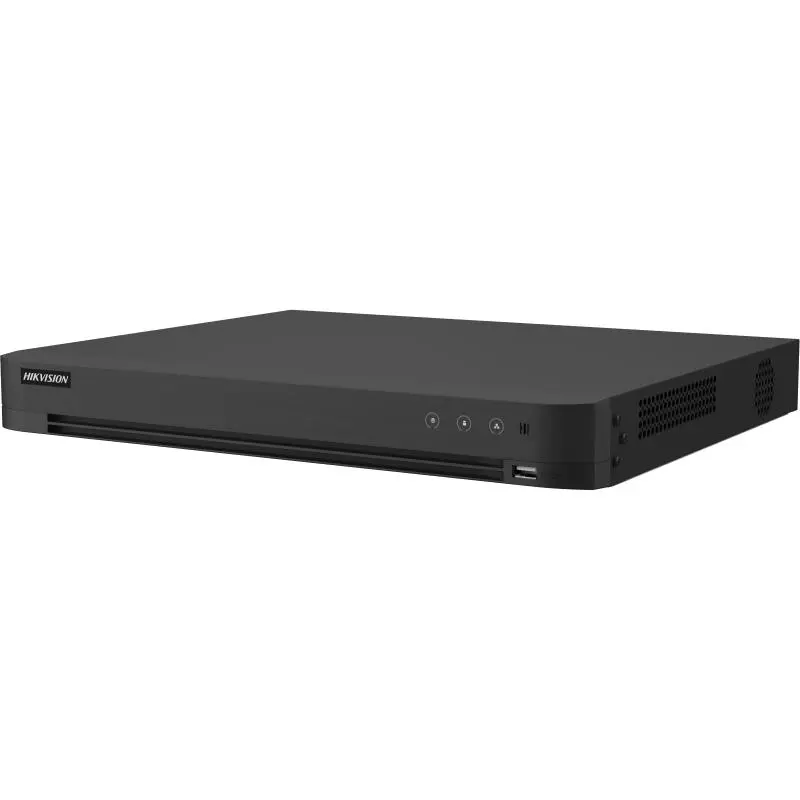 Hikvision DVR camera recording device with 16 video input channels and 8MP recording resolution.