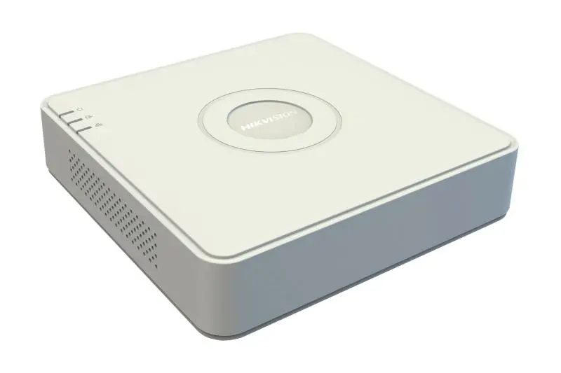 Hikvision NVR camera recording device with 4 video input channels and 8MP recording resolution.