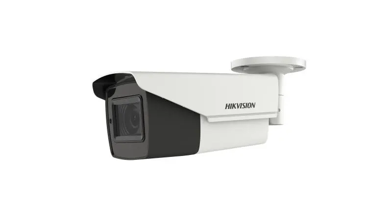 Hikvision 5MP high-resolution outdoor surveillance camera with superior low-light performance (up to 0.003 lux), vari-lens, silent.