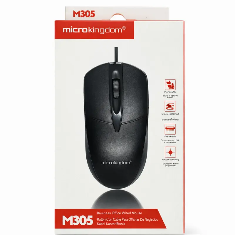Micro Kingdom M308 – Wired Mouse Ergonomic Design | Precise Control and Accurate Positioning
