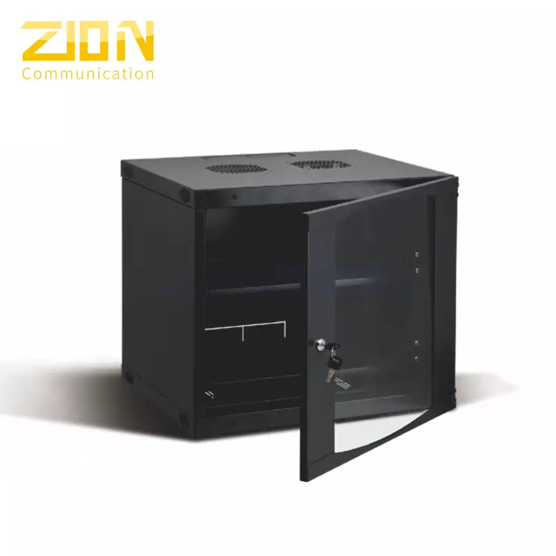 12U wall-mounted mesh cabinet, 600mm wide, 450mm deep