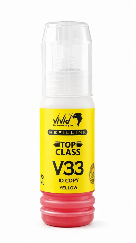 زجاجة حبر سائل نسخ الأصلي (أصفر, Vivid v33 , epson , 70ml) 