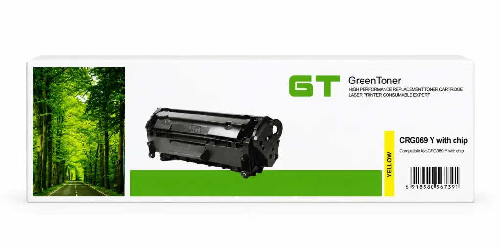 Original Copy Laser Toner Cartridge (Yellow, Green Toner, CRG069, Canon LBP673Cdw)