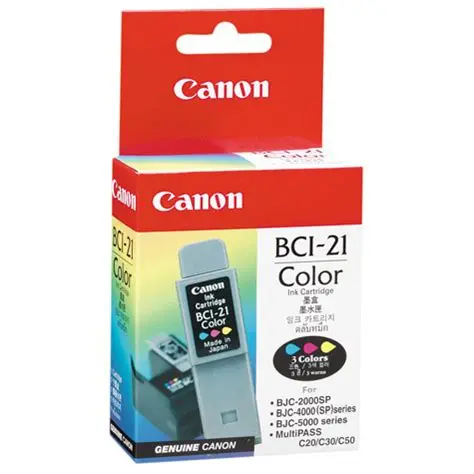 خرطوشة الحبر النافث الأصلية (ملون, كانون, BCI21, CANON PIXMA IP1000)