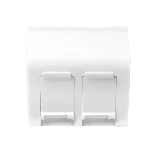 French Face Plate 2Port 45x45 45 Angled with Dust Cover White BC452C