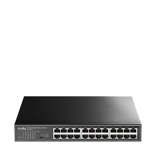 [GS1024] 24-Port GbE Unmanaged Switch QoS, Flow Control , Switching Capacity: 48 Gbps IGMP Snooping ,VLAN, Fanless, Metal, Rack-mounted