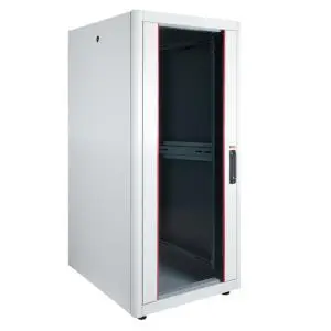 [MMC-DB26U6060-G4] 26U 19'' خزانة شبكة أرضية عرض 60 سم عمق 60 سم  باب زجاجي اللون رمادي 