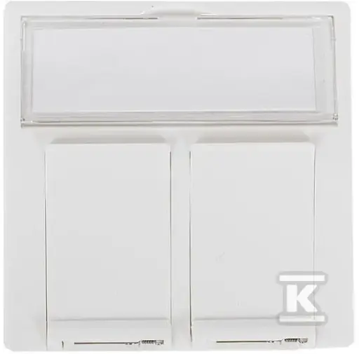 [BC452C] French Face Plate 2 Port 45x45 45/Angled with Dust Cover White